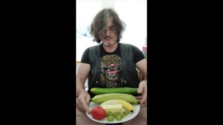 Tutti-Frutti FUCK, BIG vegetable and fruit insertion, eating from the ass with a spoon