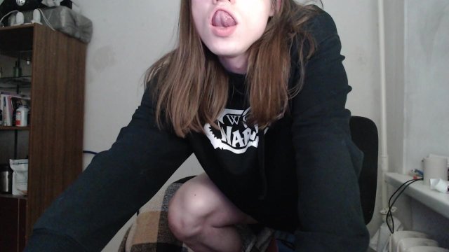 A Boy In A Hoodie Caresses His Huge Cock