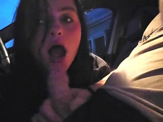 Screen Capture of Video Titled: Sucking Boyfriends Cock In The Front Seat While Telling About The Last Time I'd Been Fucked In A Car