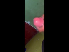 sexy man with a big cock really wants to fuck, he masturbates to calm his desire