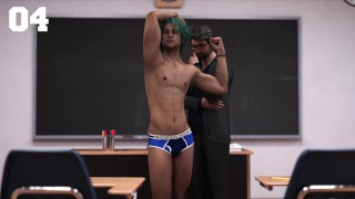 GEBONDEN AAN COLLEGE #04 - Gay Visual Novel Gameplay HD