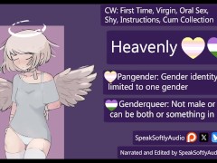 19 Pangender, 20 Gender Queer: ENBY Angel Virgin Gets Oral For the First Time A/A