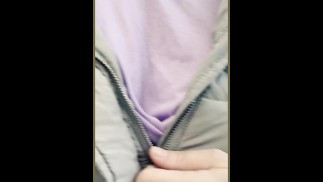 Wifey is braless flashing her tits