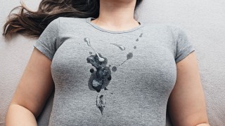 On My Brand-New Gray T-Shirt Hot Cumshot