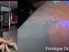 Domme Frenique Test New Slave by ballbusting CBT  trampling him AND burning him with cigar and wax