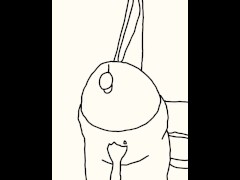 Powerful hand-drawn orgasm