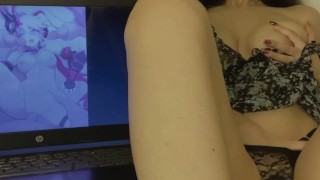 Touching myself while watching Hentai