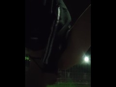 Teen Slut pisses in the street