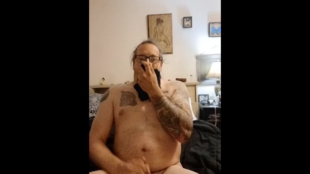Sniffing Ms Kitty's Panties