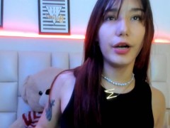 Cute anime loving redhead licks her slightly hairy armpits for you