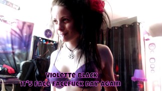 Hot teen Violette Black sloppy deepthroat & rough face fuck