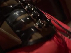 Heavy Buckle Korsett with Latex Catsuit with Neck Entry