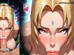 Tsunade from Naruto Milf pleasuring a huge cock with her special technique! - Screenshot 8 of 16 - Hentai Naruto
