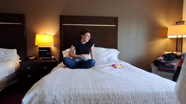 Trans Femboy Uses Toys to Cum for You in His Hotel Room  Amateur Video