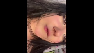 I send a horny video of how I would fuck my best friend's cock with my big tits while I smile