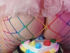 Celebrating Pride with Unicorn Dildo Cake Sitting! 🌈 🎂