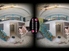 Long haired blonde Eva Barbie sucks cock before getting fucked hard in VR.