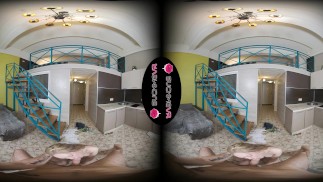 Long haired blonde Eva Barbie sucks cock before getting fucked hard in VR.