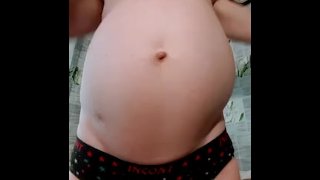 Asymmetrical distention of my abdomen😤 My gastric is sticking out to the left🎈More -- on my OF💥💥