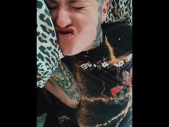 Self play watch me grind my big trans clit on my wand and cum