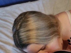 Chybby 18 year old blonde gets cum on her face for the first time
