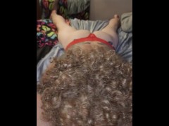 POV  SLOPPY BLOWJOB, Sucking, Gaging, DeepThroating On Her 10 Inch Fat Realistic Dildo. ASMR