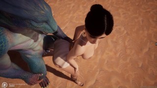 Lizards Grab Unresponsive Girls And Use Them As Sex Toys