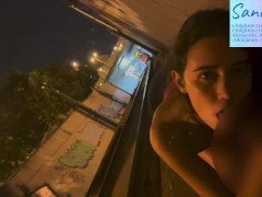 public blowjob next to the tram