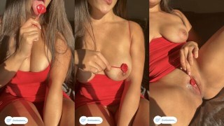 I Play The Sweetest Masturbation Games With My Lollipop All Over My Body
