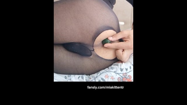 Femboy playing with anal toy Feminine trap girl with dildo solo show
