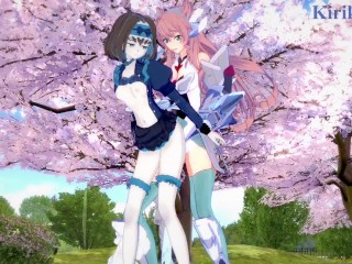 Garie Tûmân and Maria Cadenzavna Eve have Intense Futanari Sex - Symphogear Hentai