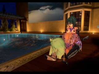 Фута трахает своего друга возле бассейна - VRchat