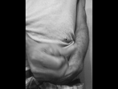 Usin my Spit as Lube Strokin my Bbc til I Cum Hard...