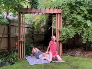 Screen Capture of Video Titled: #197 Trying to Stay Quiet in Our Backyard