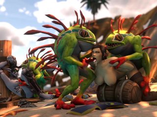 Shipwrecked Alliance Human Captain fucked by Murlocs