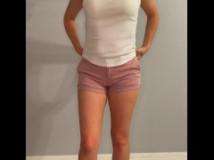 Sexy teen milf getting dressed in front of you.