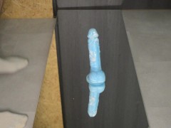 Trans ftm puppy ride a dildo and creampie on mirror