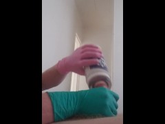 gloved fun with fleslight