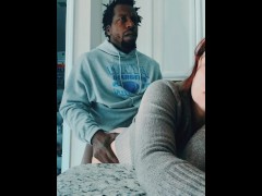 kitchen quickie while company is outside