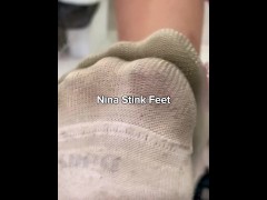 Sweaty and Stink Girl after Workout! Foot Fetish.