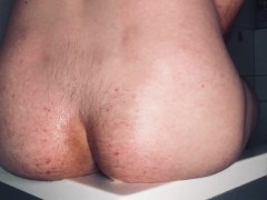 Cum from anal , 20cm dildo in hetero ass