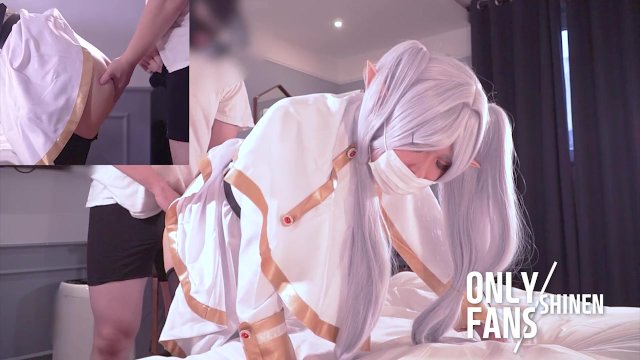 🤍Cute Frieren Cosplay Enjoying vibrator, Asian hentai cosplay 7