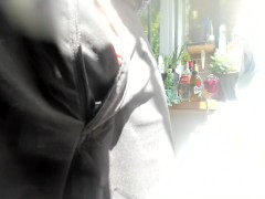 cock peeking out