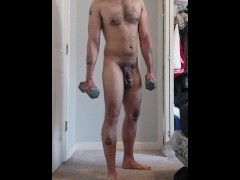 Naked dumbell shadow boxing