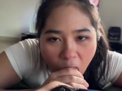 Annoying Step Sis Begs for my Cock while Playing Videogame