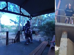 Fuck on Public Park Lookout MASSIVE dick Creampies Goth Girl Pussy