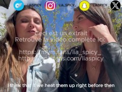 Anna_Divina et Lia_Spicy_ vident les couilles de deux mecs au Mans