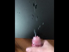 童貞マゾの大量の雑魚精子がよく見える射精