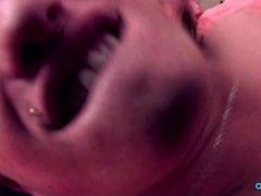 When their nipples are hard two brunette beauties love to fight over a big cock