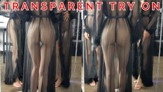 Sheer veiled transparent clothes try on haul - italian goddess worship natural beauty mistress